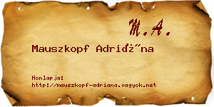Mauszkopf Adriána névjegykártya